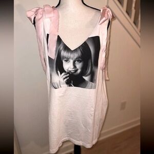 14.  RARE Upcycled Scream Movie (Drew Barrymore) Tank/Dress w Pink Ribbons